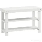 HOMCOM Pantofar tip Băncuță pentru Hol cu 3 Niveluri, 70x28x45 cm, Lemn natural