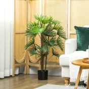 HOMCOM Plantă artificială de 90 cm din plastic verde cu ghiveci de Ø16.5x13.5 cm | Aosom Romania 