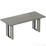 HOMCOM Masă de Dining în Stil Industrial pentru maximum 8 persoane, din lemn și oțel, 180x80x75 cm, gri