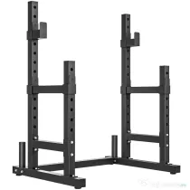 SPORTNOW Suport Reglabil pentru Haltere, 2 Nivele cu Suport pentru Discuri, din Oțel, 110x91x145 cm, Negru | Aosom Romania