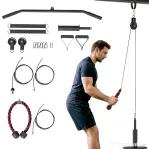 SPORTNOW Aparat cu scripete Home Gym și sistem LAT, compatibil cu discuri de greutăți universale și accesorii