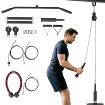 SPORTNOW Sistem de Scripeți pentru Sala de Sport, Scripeți pentru Sala de Acasă, Mașină LAT Pulley pentru Antrenament Bicepși și Tricepși, Atașament pentru Discuri Greutăți Universale și Accesorii | Aosom Romania