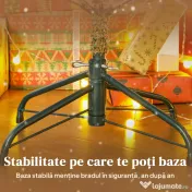 HOMCOM Brad de Crăciun Înnăpezit Înalt de 180 cm cu Bază Metalică Pliabilă Verde | Aosom Romania