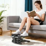 SPORTNOW Stepper Twister 2 în 1 cu Monitor LCD, Pedale Mari și Antiderapante, Capacitate 100 kg, Negru | Aosom Romania