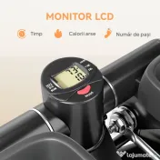 SPORTNOW Stepper Twister 2 în 1 cu Monitor LCD, Pedale Mari și Antiderapante, Capacitate 100 kg, Negru | Aosom Romania