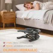 SPORTNOW Stepper Twister 2 în 1 cu Monitor LCD, Pedale Mari și Antiderapante, Capacitate 100 kg, Negru | Aosom Romania