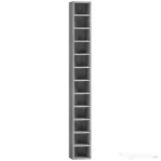HOMCOM Raft Bibliotecă Pentru CD-uri cu 12 Polițe pentru 204 CD-uri, din MDF și PAL, 21 x 20 x 175 cm, Gri | Aosom Romania