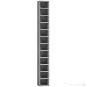HOMCOM Raft Bibliotecă Pentru CD-uri cu 12 Polițe pentru 204 CD-uri, din MDF și PAL, 21 x 20 x 175 cm, Gri | Aosom Romania 