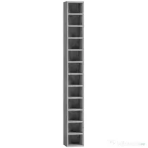 HOMCOM Raft Bibliotecă Pentru CD-uri cu 12 Polițe pentru 204 CD-uri, din MDF și PAL, 21 x 20 x 175 cm, Gri | Aosom Romania