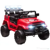 AIYAPLAY Off-road pentru Copii cu Faruri, Claxon, Centură și Telecomandă, din PP și Metal, 99x66x68.5 cm, Roșu | Aosom Romania 