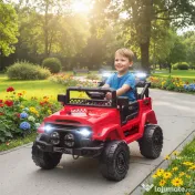 AIYAPLAY Off-road pentru Copii cu Faruri, Claxon, Centură și Telecomandă, din PP și Metal, 99x66x68.5 cm, Roșu | Aosom Romania 