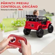 AIYAPLAY Off-road pentru Copii cu Faruri, Claxon, Centură și Telecomandă, din PP și Metal, 99x66x68.5 cm, Roșu | Aosom Romania 