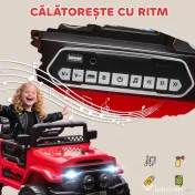 AIYAPLAY Off-road pentru Copii cu Faruri, Claxon, Centură și Telecomandă, din PP și Metal, 99x66x68.5 cm, Roșu | Aosom Romania 