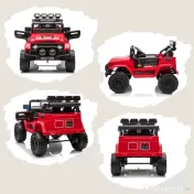 AIYAPLAY Off-road pentru Copii cu Faruri, Claxon, Centură și Telecomandă, din PP și Metal, 99x66x68.5 cm, Roșu | Aosom Romania 