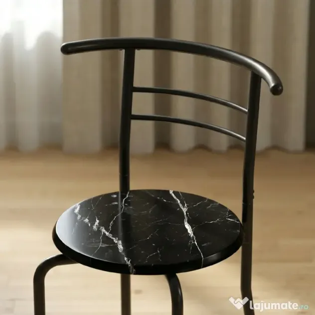 HOMCOM Set Masă Modernă cu 2 Scaune pentru Dining, Set 3 Piese Economisitoare de Spațiu pentru Bucătărie, Balcon, Restaurant sau Bar, Maro și Negru | Aosom Romania
