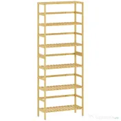 HOMCOM Raft de bambus cu 6 niveluri, cu rafturi reglabile, 60x26x161 cm | Aosom Romania