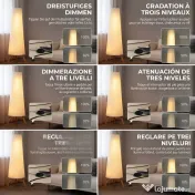 Lampă de podea HOMCOM cu trepied, întrerupător de picior și luminozitate reglabilă, 46x46x153 cm, albă | Aosom Romania 
