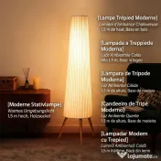 Lampă de podea HOMCOM cu trepied, întrerupător de picior și luminozitate reglabilă, 46x46x153 cm, albă | Aosom Romania 