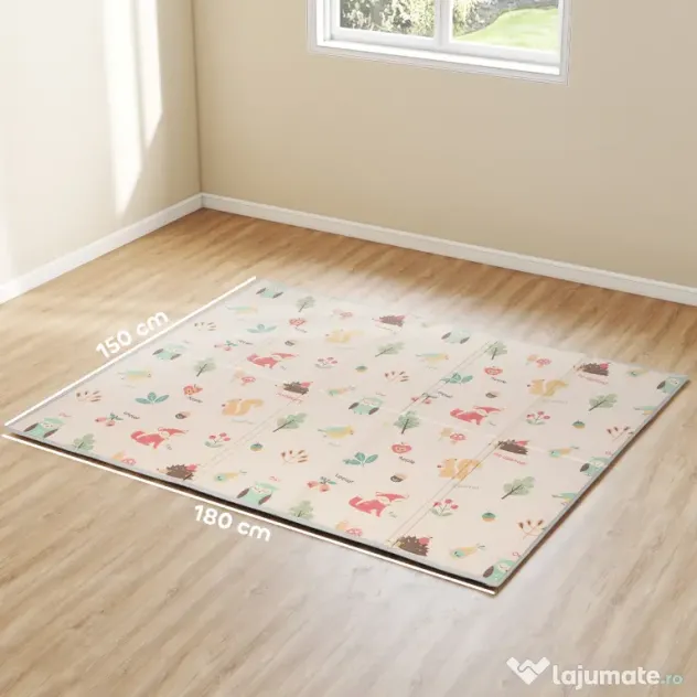 AIYAPLAY Covoraș pentru Copii 0-3 Ani cu Numere și Litere, Suprafață Impermeabilă, din XPE Multicolor, 176.5x148x1 cm | Aosom Romania