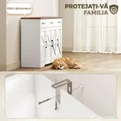HOMCOM Bufet Bucătărie Rustic, Bufet cu Uși Soft-Close, 3 Sertare, 3 Rafturi Reglabile, Portaspecii, PAL, MDF, Alb | Aosom Romania 
