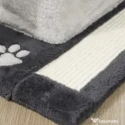 PawHut Ansamblu de joacă pentru pisici cu căsuță, Culcuș, Stâlpi și Covor, 85cm, Gri | Aosom Romania