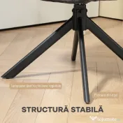 HOMCOM Fotoliu Rotativ pentru Dormitor, Material Textil cu Aspect de In și Picioare Înclinate din Oțel, Negru | Aosom Romania 
