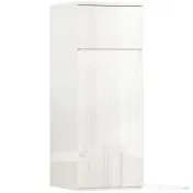 HOMCOM Dulap de Baie Suspendat cu Sertar și Ușă Lucioasă, Raft Reglabil din Sticlă Securizată, 30x34x79,4 cm, Alb Lucios | Aosom Romania 