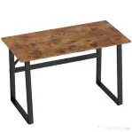 HOMCOM Birou pentru Cameră Stil Industrial cu Colțuri Rotunjite, din Lemn și Oțel, 120x60x76 cm, Negru și Maro