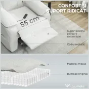 HOMCOM Fotoliu Electric Reclinabil 150° cu Suport pentru Picioare, Șezut Larg, Fotoliu Reclinabil Silențios, Port USB, Funcție Memorie, Telecomandă, din Catifea, pentru Living, Bej | Aosom Romania 