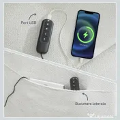 HOMCOM Fotoliu Electric Reclinabil 150° cu Suport pentru Picioare, Șezut Larg, Fotoliu Reclinabil Silențios, Port USB, Funcție Memorie, Telecomandă, din Catifea, pentru Living, Bej | Aosom Romania 