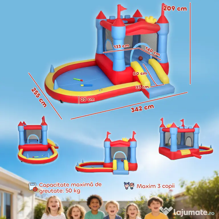 AIYAPLAY castel gonflabil sărituri | Aosom Romania