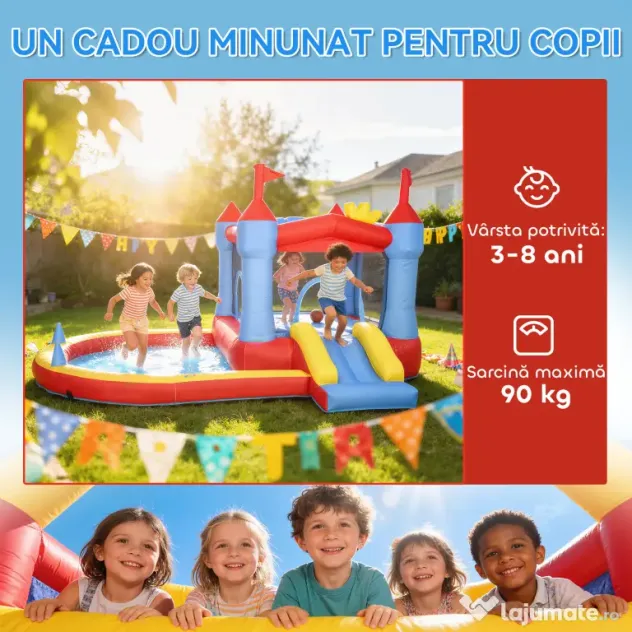 AIYAPLAY castel gonflabil sărituri | Aosom Romania