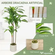 HOMCOM Arbore artificial Dracaena 120 cm cu ramuri flexibile - Verde | Aosom Romania 
