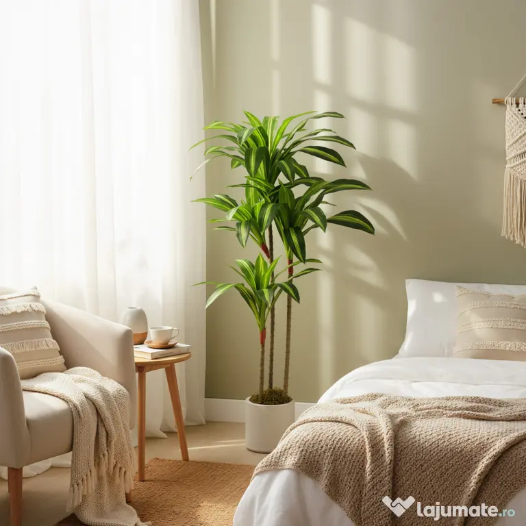 HOMCOM Arbore artificial Dracaena 120 cm cu ramuri flexibile - Verde | Aosom Romania