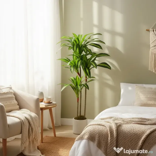 HOMCOM Arbore artificial Dracaena 120 cm cu ramuri flexibile - Verde | Aosom Romania