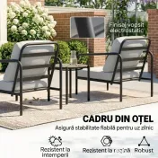 Outsunny set bistrou salon grădină fotolii | Aosom Romania 