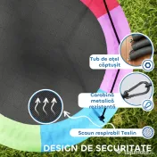 AIYAPLAY Leagăn Tip Cuib pentru Copii Ø100 cm, Leagăn de Copac cu Corzi Reglabile și Curele, Joc de Exterior pentru Copii 3-8 Ani, Capacitate 300 kg, Multicolor | Aosom Romania