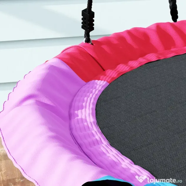 AIYAPLAY Leagăn Tip Cuib pentru Copii Ø100 cm, Leagăn de Copac cu Corzi Reglabile și Curele, Joc de Exterior pentru Copii 3-8 Ani, Capacitate 300 kg, Multicolor | Aosom Romania