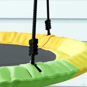 AIYAPLAY Leagăn Tip Cuib pentru Copii Ø100 cm, Leagăn de Copac cu Corzi Reglabile și Curele, Joc de Exterior pentru Copii 3-8 Ani, Capacitate 300 kg, Multicolor | Aosom Romania