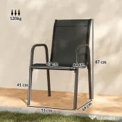 Outsunny Set de 4 Scaune Outsunny de Grădină Empilabile cu Spătar Înalt pentru Exterior | Aosom Romania 