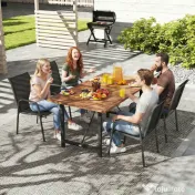 Outsunny Set de 4 Scaune Outsunny de Grădină Empilabile cu Spătar Înalt pentru Exterior | Aosom Romania 