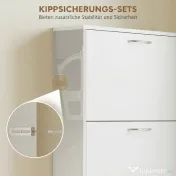 HOMCOM Dulap pentru Pantofi Subțire cu 5 Uși 65x17x180,5 cm în Lemn Alb | Aosom Romania 