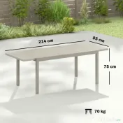 Outsunny Masă Grădină Extensibilă, Bucătărie Exterior Aluminiu 8-10 Persoane, Gri Deschis | Aosom Romania