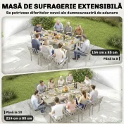 Outsunny Masă Grădină Extensibilă, Bucătărie Exterior Aluminiu 8-10 Persoane, Gri Deschis | Aosom Romania