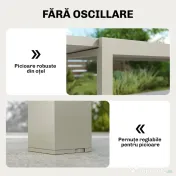 Outsunny Masă Grădină Extensibilă, Bucătărie Exterior Aluminiu 8-10 Persoane, Gri Deschis | Aosom Romania