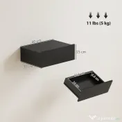 HOMCOM Set de 2 Noptiere Suspendate cu Sertar, 40x30x15 cm, Negru | Aosom Romania 