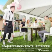 Outsunny Cort pentru Petreceri 4x6 m cu Ferestre și 4 Pereți Laterali Demontabili, din Oțel și PE, Alb | Aosom Romania