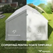 Outsunny Cort pentru Petreceri 4x6 m cu Ferestre și 4 Pereți Laterali Demontabili, din Oțel și PE, Alb | Aosom Romania