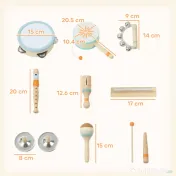 AIYAPLAY Instrumente Muzicale pentru Copii, Jucării Muzicale Montessori din Lemn pentru Copii 3+, Set de Percuție cu Tamburină și Maracas, Cadou pentru Fete și Băieți | Aosom Romania