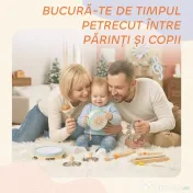 AIYAPLAY Instrumente Muzicale pentru Copii, Jucării Muzicale Montessori din Lemn pentru Copii 3+, Set de Percuție cu Tamburină și Maracas, Cadou pentru Fete și Băieți | Aosom Romania
